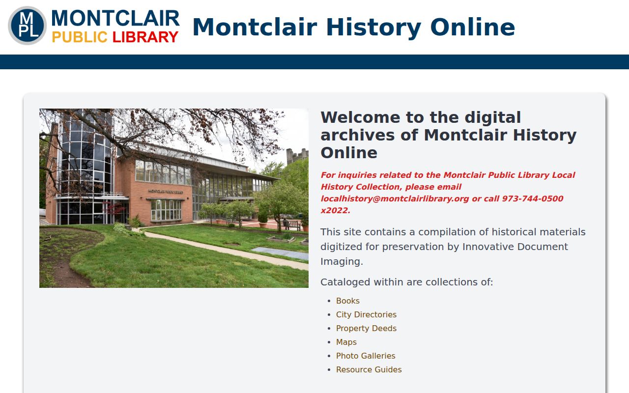 Montclair residents directory historical digital collections