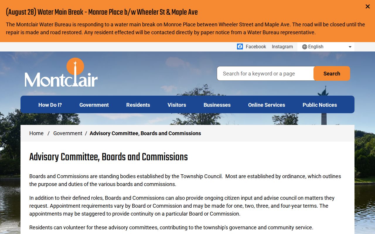 Montclair neighbors civic board directory